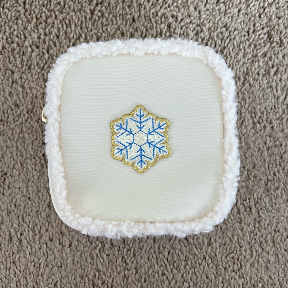 Stoney Clover Lane Mini Pouch with Sherpa Outline and Snowflake Patch